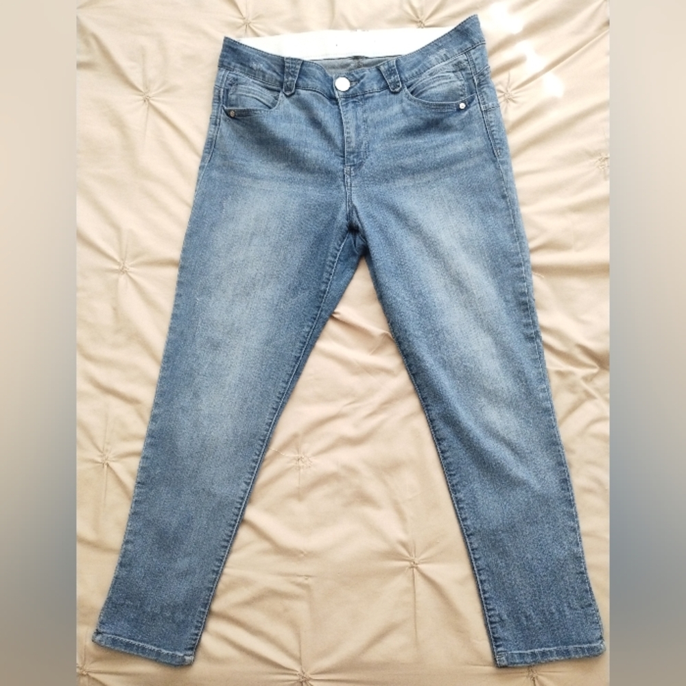 Democracy #2 Ab"Solution® Light Blue Ankle Skimmer Denim Jean Size 12
